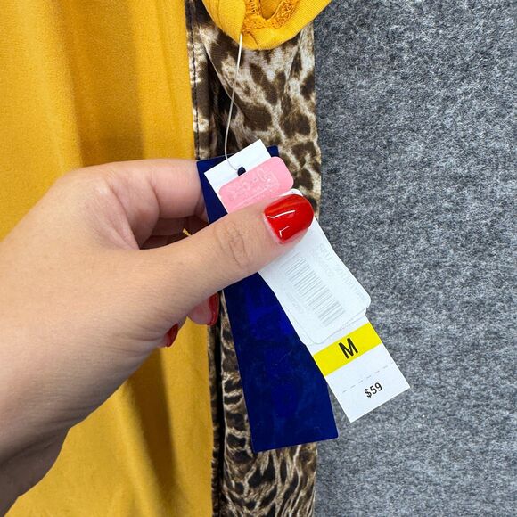 New Nygard T-Shirt Women M Medium Orange Animal Print Short Sleeve Pullover - Picture 4 of 9